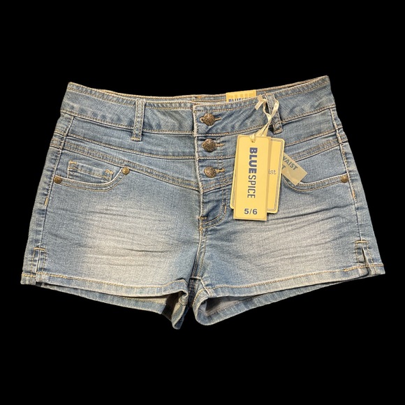 Blue Spice High Waist Jean Shorts - Picture 2 of 5